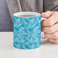 Tahiti Ninamu Tiare Floral Ceramic Mug Monstera Palm Tropical Leaves LT01 - Polynesian Pride
