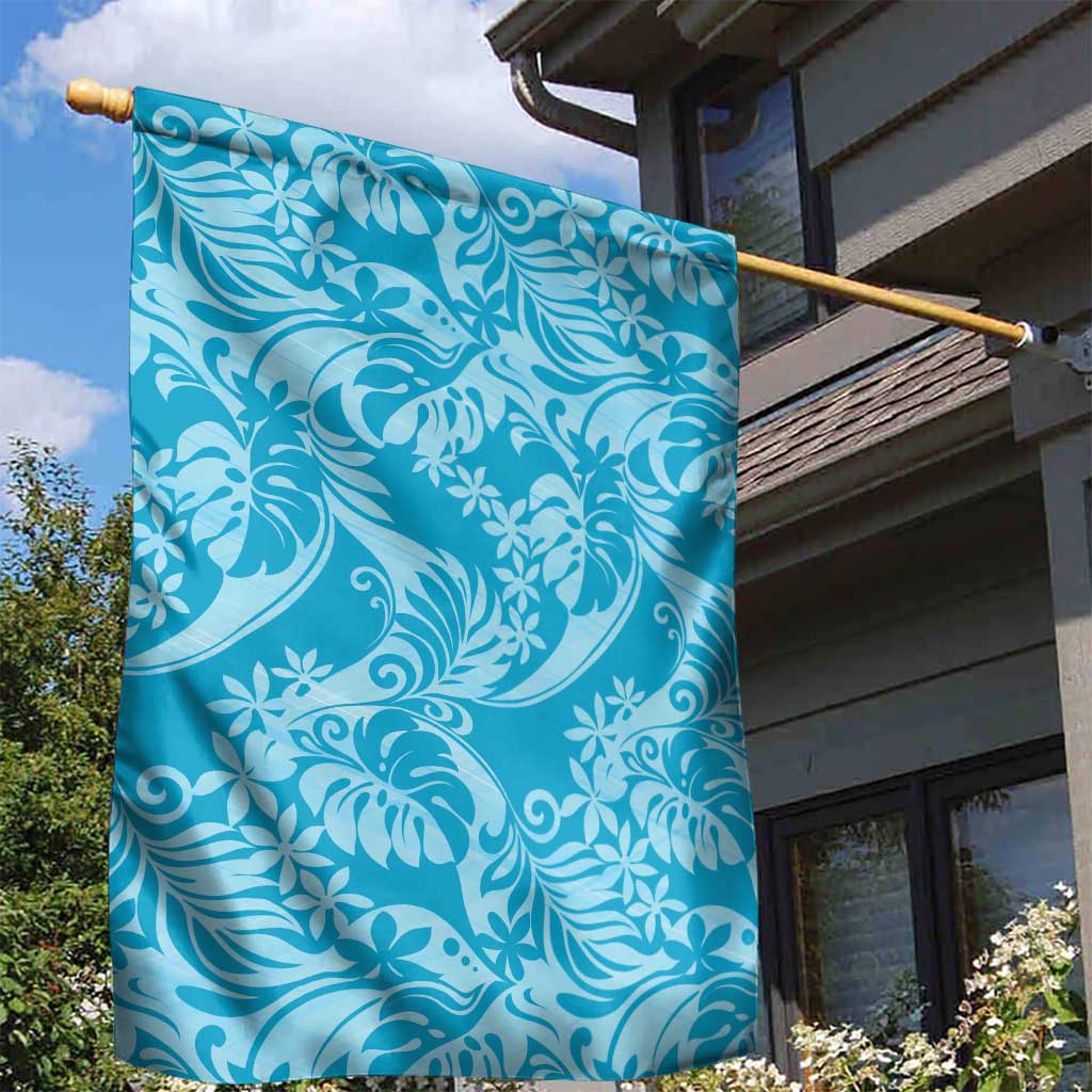 Tahiti Ninamu Tiare Floral Garden Flag Monstera Palm Tropical Leaves LT01 - Polynesian Pride