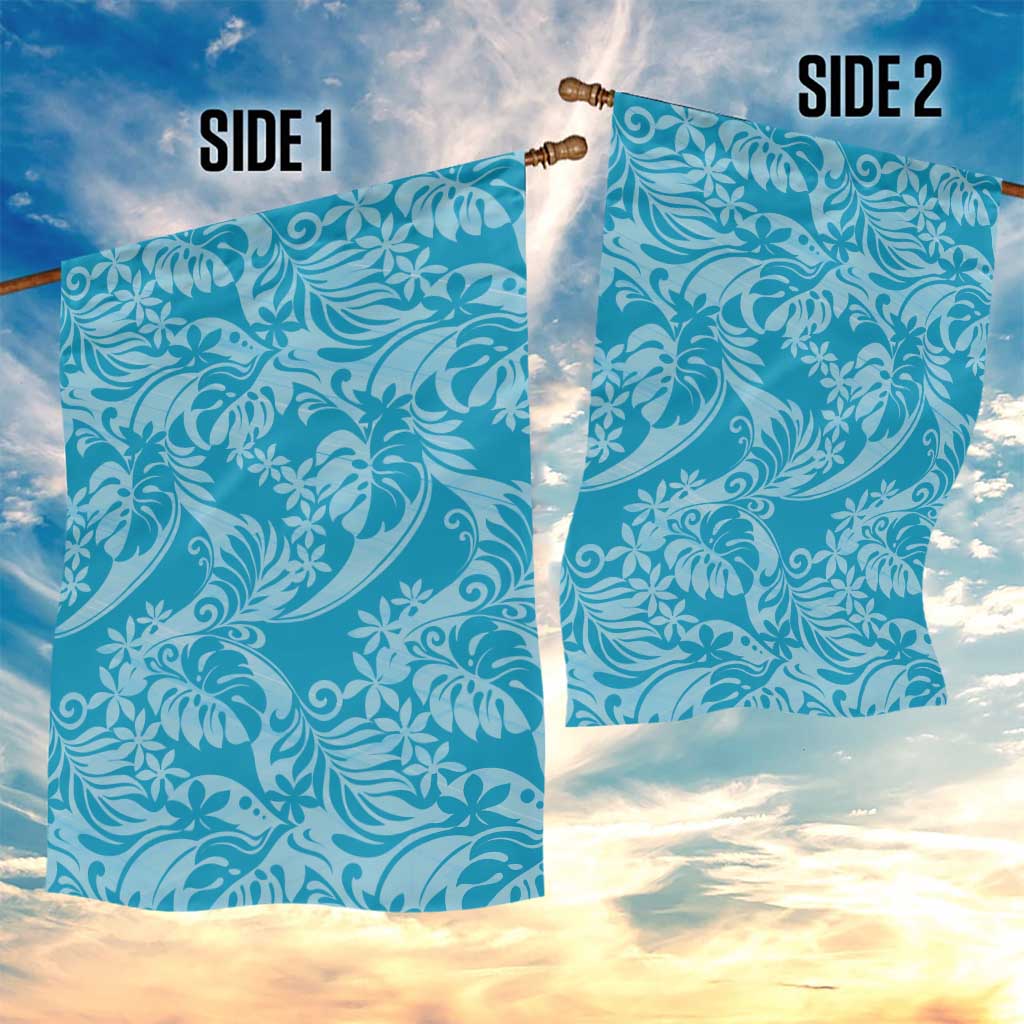 Tahiti Ninamu Tiare Floral Garden Flag Monstera Palm Tropical Leaves LT01 - Polynesian Pride