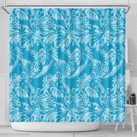 Tahiti Ninamu Tiare Floral Shower Curtain Monstera Palm Tropical Leaves LT01 - Polynesian Pride