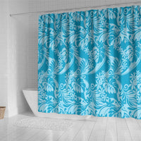 Tahiti Ninamu Tiare Floral Shower Curtain Monstera Palm Tropical Leaves LT01 - Polynesian Pride