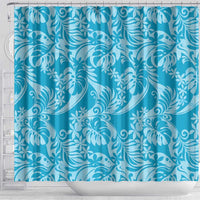 Tahiti Ninamu Tiare Floral Shower Curtain Monstera Palm Tropical Leaves LT01 - Polynesian Pride