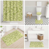 Tahiti Olive Tiare Floral Bathroom Set Monstera Palm Tropical Leaves LT01 - Polynesian Pride