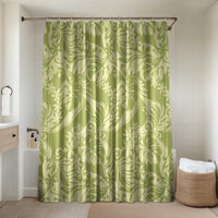 Tahiti Olive Tiare Floral Bathroom Set Monstera Palm Tropical Leaves LT01 Shower Curtain Only Olive - Polynesian Pride