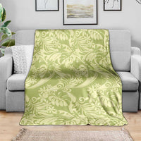 Tahiti Olive Tiare Floral Blanket Monstera Palm Tropical Leaves LT01 - Polynesian Pride