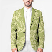 Tahiti Olive Tiare Floral Blazer Monstera Palm Tropical Leaves LT01 - Polynesian Pride