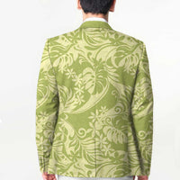 Tahiti Olive Tiare Floral Blazer Monstera Palm Tropical Leaves LT01 - Polynesian Pride