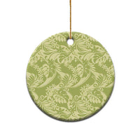 Tahiti Olive Tiare Floral Ceramic Ornament Monstera Palm Tropical Leaves LT01 - Polynesian Pride