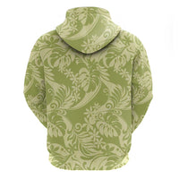 Tahiti Olive Tiare Floral Hoodie Monstera Palm Tropical Leaves LT01 - Polynesian Pride