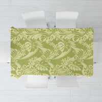 Tahiti Olive Tiare Floral Tablecloth Monstera Palm Tropical Leaves LT01 Olive - Polynesian Pride