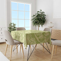 Tahiti Olive Tiare Floral Tablecloth Monstera Palm Tropical Leaves LT01 - Polynesian Pride
