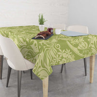 Tahiti Olive Tiare Floral Tablecloth Monstera Palm Tropical Leaves LT01 - Polynesian Pride