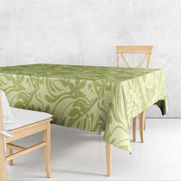 Tahiti Olive Tiare Floral Tablecloth Monstera Palm Tropical Leaves LT01 - Polynesian Pride