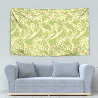 Tahiti Olive Tiare Floral Tapestry Monstera Palm Tropical Leaves LT01 - Polynesian Pride