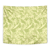 Tahiti Olive Tiare Floral Tapestry Monstera Palm Tropical Leaves LT01 - Polynesian Pride