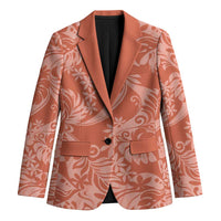 Tahiti Puatou Tiare Floral Blazer Monstera Palm Tropical Leaves LT01 Unisex Orange - Polynesian Pride