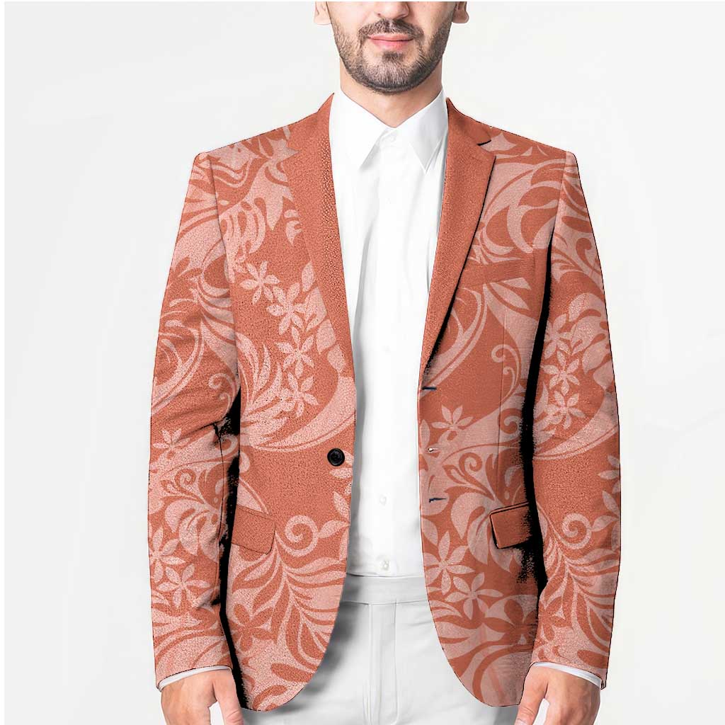 Tahiti Puatou Tiare Floral Blazer Monstera Palm Tropical Leaves LT01 - Polynesian Pride
