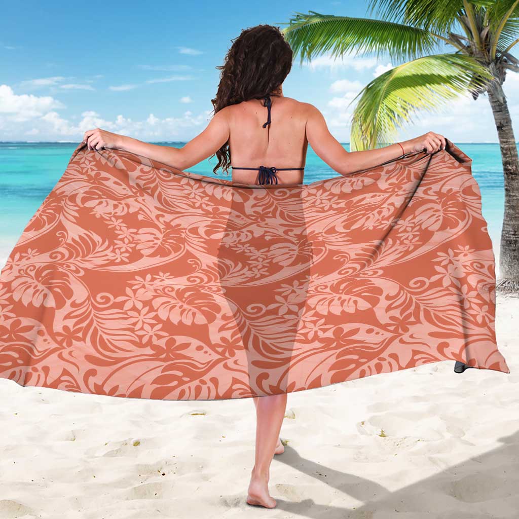 Tahiti Puatou Tiare Floral Sarong Monstera Palm Tropical Leaves LT01 - Polynesian Pride