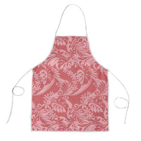 Tahiti Tarona Tiare Floral Apron Monstera Palm Tropical Leaves LT01 Pink - Polynesian Pride