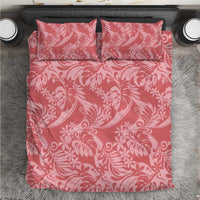 Tahiti Tarona Tiare Floral Bedding Set Monstera Palm Tropical Leaves LT01 Pink - Polynesian Pride