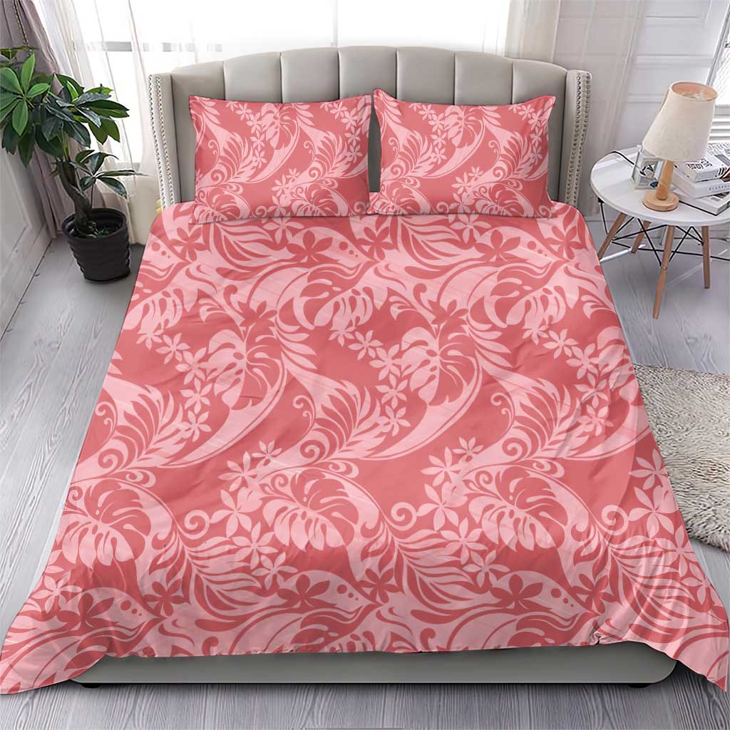 Tahiti Tarona Tiare Floral Bedding Set Monstera Palm Tropical Leaves LT01 - Polynesian Pride