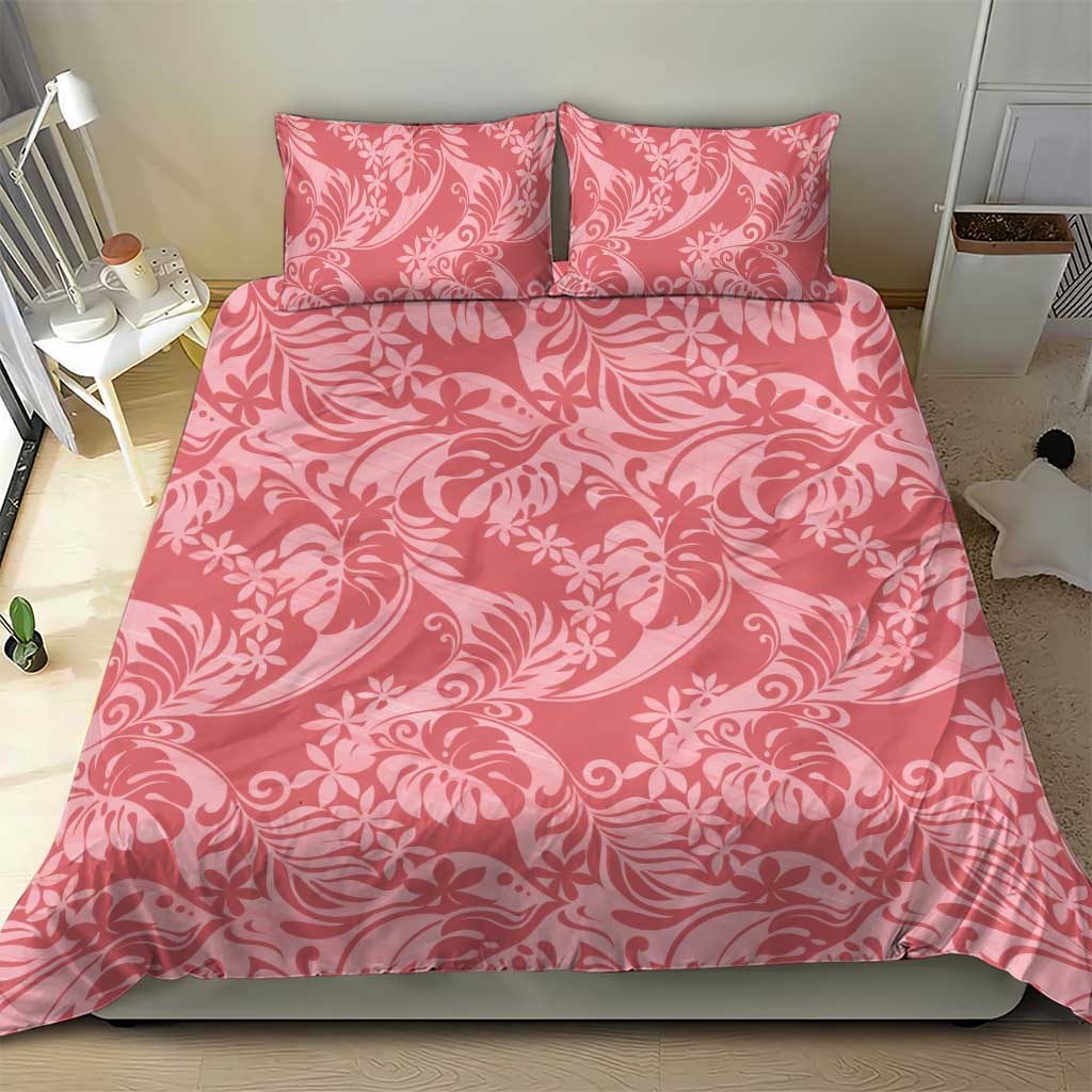 Tahiti Tarona Tiare Floral Bedding Set Monstera Palm Tropical Leaves LT01 - Polynesian Pride