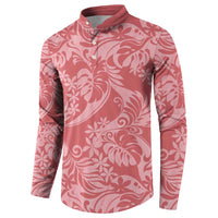 Tahiti Tarona Tiare Floral Button Sweatshirt Monstera Palm Tropical Leaves LT01 - Polynesian Pride
