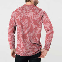 Tahiti Tarona Tiare Floral Button Sweatshirt Monstera Palm Tropical Leaves LT01 - Polynesian Pride