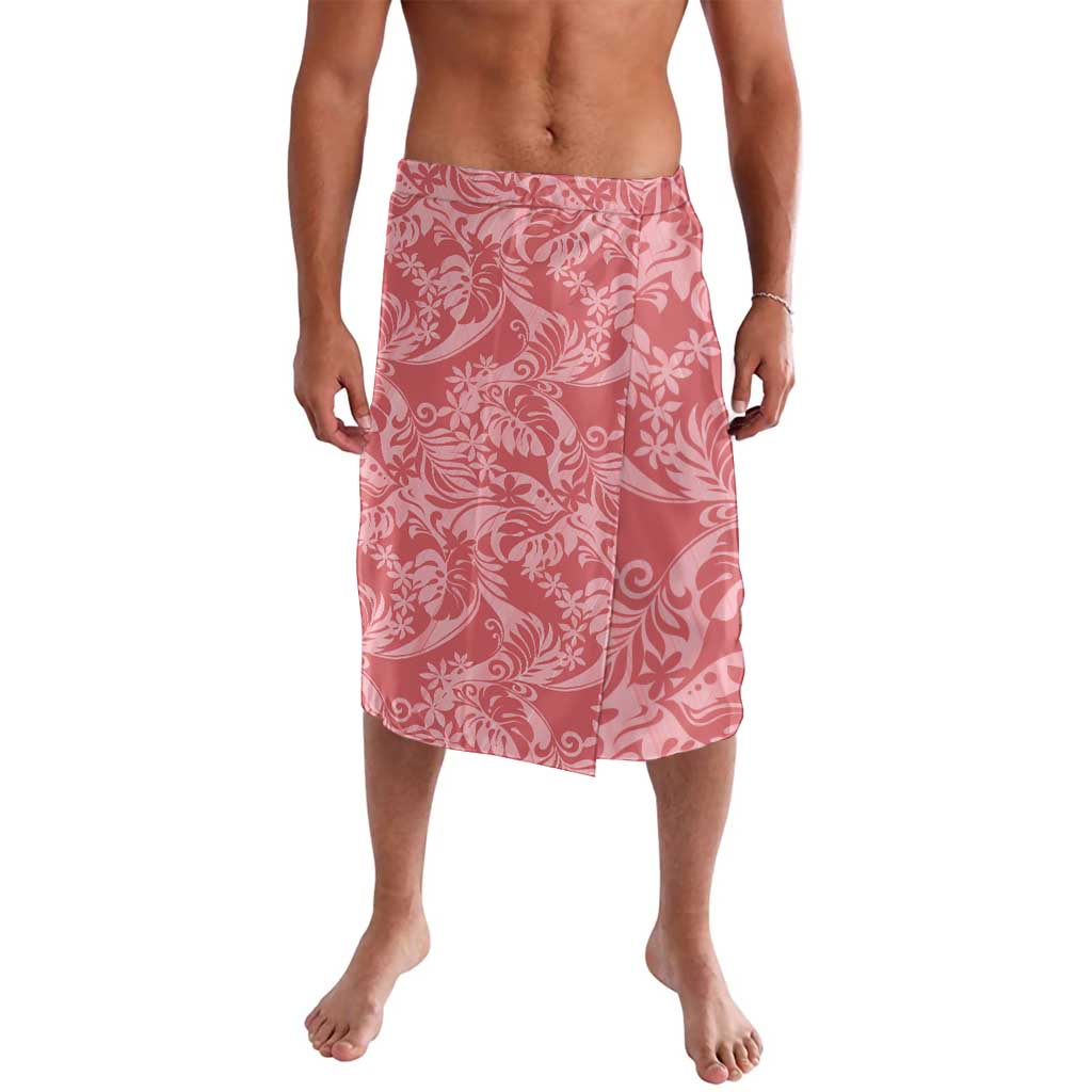 Tahiti Tarona Tiare Floral Lavalava Monstera Palm Tropical Leaves LT01 Pink - Polynesian Pride