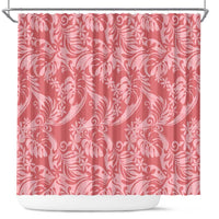 Tahiti Tarona Tiare Floral Shower Curtain Monstera Palm Tropical Leaves LT01 Pink - Polynesian Pride