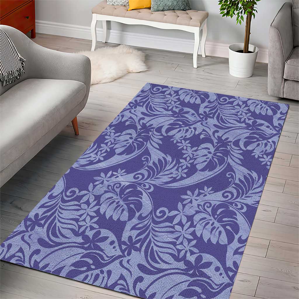 Tahiti Vareau Tiare Floral Area Rug Monstera Palm Tropical Leaves LT01 - Polynesian Pride