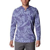 Tahiti Vareau Tiare Floral Button Sweatshirt Monstera Palm Tropical Leaves LT01 - Polynesian Pride