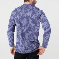 Tahiti Vareau Tiare Floral Button Sweatshirt Monstera Palm Tropical Leaves LT01 - Polynesian Pride
