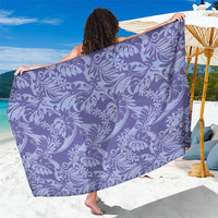 Tahiti Vareau Tiare Floral Sarong Monstera Palm Tropical Leaves LT01 One Size 44 x 66 inches Purple - Polynesian Pride