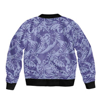 Tahiti Vareau Tiare Floral Sleeve Zip Bomber Jacket Monstera Palm Tropical Leaves LT01 - Polynesian Pride