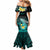 Hawaii Mermaid Dress Polynesian Shark with Kakau Turquoise Version LT01 - Polynesian Pride