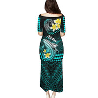 Hawaii Puletasi Polynesian Shark with Kakau Turquoise Version LT01 - Polynesian Pride