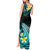 Hawaii Tank Maxi Dress Polynesian Shark with Kakau Turquoise Version LT01 - Polynesian Pride