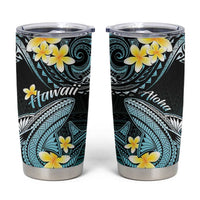 Hawaii Tumbler Cup Polynesian Shark with Kakau Turquoise Version LT01 Turquoise - Polynesian Pride