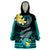 Hawaii Wearable Blanket Hoodie Polynesian Shark with Kakau Turquoise Version LT01 One Size Turquoise - Polynesian Pride