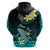 Personalised Hawaii Hoodie Polynesian Shark with Kakau Turquoise Version LT01 - Polynesian Pride