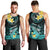 Personalised Hawaii Men Tank Top Polynesian Shark with Kakau Turquoise Version LT01 - Polynesian Pride