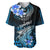 Hawaii Baseball Jersey Polynesian Shark with Kakau Blue Version LT01 Blue - Polynesian Pride