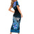 Hawaii Short Sleeve Bodycon Dress Polynesian Shark with Kakau Blue Version LT01 - Polynesian Pride