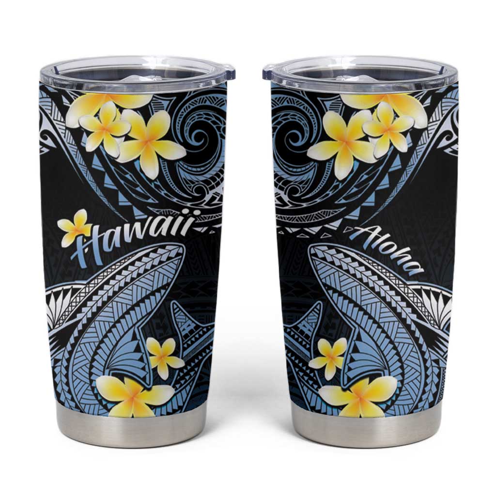 Hawaii Tumbler Cup Polynesian Shark with Kakau Blue Version LT01 Blue - Polynesian Pride