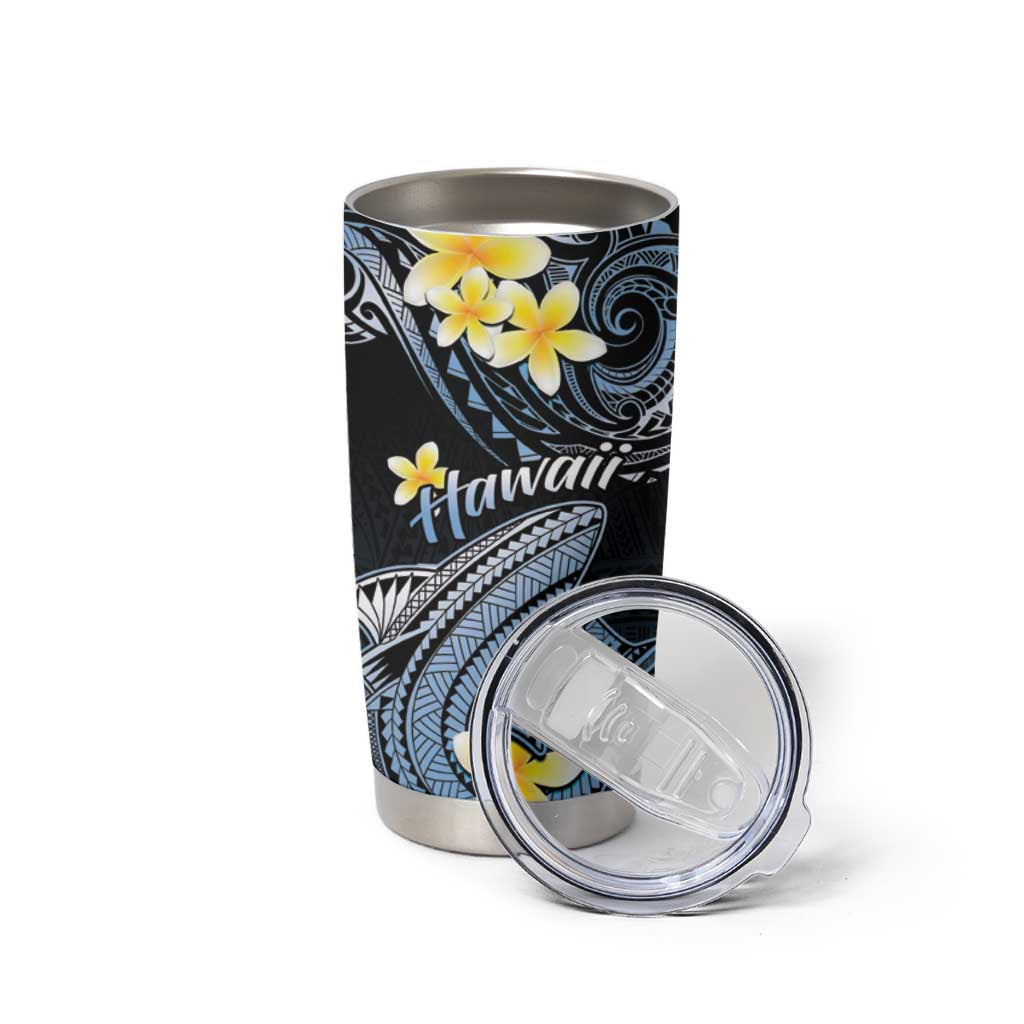 Hawaii Tumbler Cup Polynesian Shark with Kakau Blue Version LT01 - Polynesian Pride