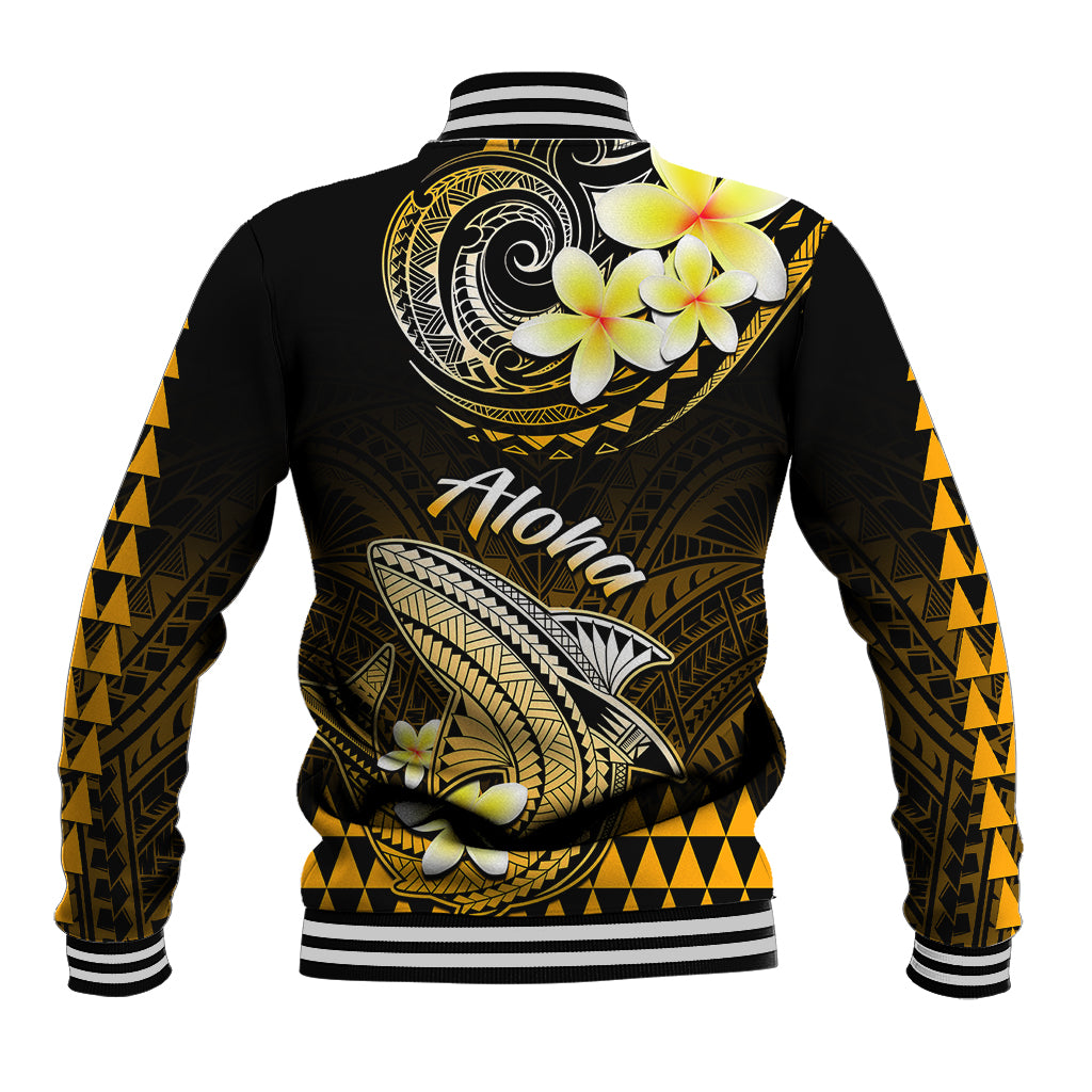 Hawaii Baseball Jacket Polynesian Shark with Kakau Gold Version LT01 - Polynesian Pride