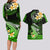 Hawaii Couples Matching Long Sleeve Bodycon Dress and Hawaiian Shirt Polynesian Shark with Kakau Green Version LT01 - Polynesian Pride