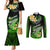 Hawaii Couples Matching Mermaid Dress and Long Sleeve Button Shirts Polynesian Shark with Kakau Green Version LT01 Green - Polynesian Pride