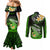 Hawaii Couples Matching Mermaid Dress and Long Sleeve Button Shirts Polynesian Shark with Kakau Green Version LT01 - Polynesian Pride